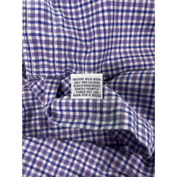 Polo Ralph Lauren Poplin Shirt Mens XL Purple Blue Round Hem Cotton Button Up - Picture 14 of 14